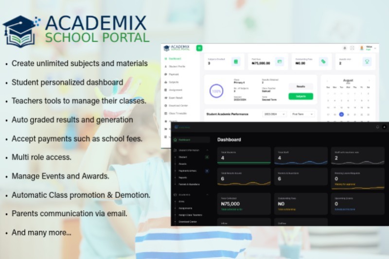 Academix – Complete School Portal & Management Solution